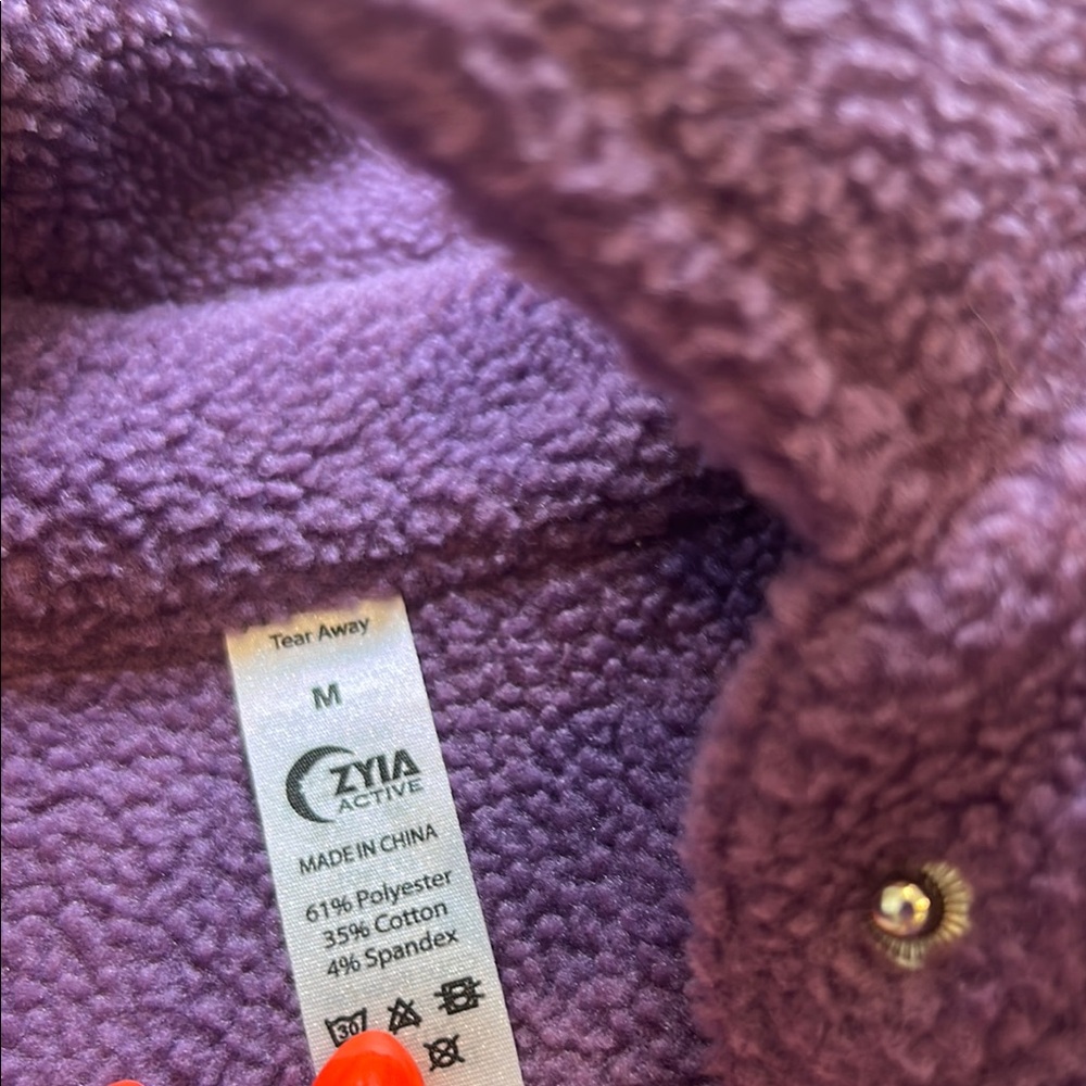 ZYIA Purple Fleece Button-Up Jacket - Picture 2 of 3